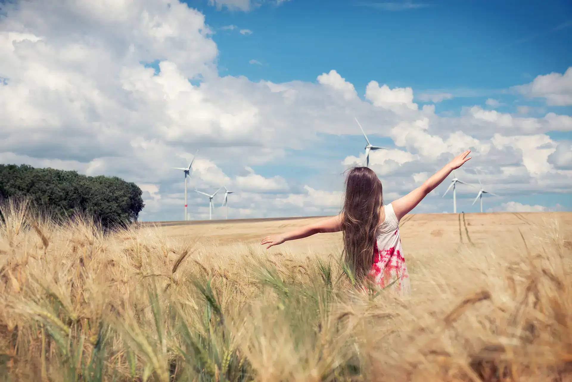 Girl-and-wind-turbines