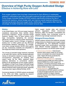 High purity oxygen activated sludge system for wastewater treatment.Activated Sludge (HPOAS)_Fuel Tech_Final 0725